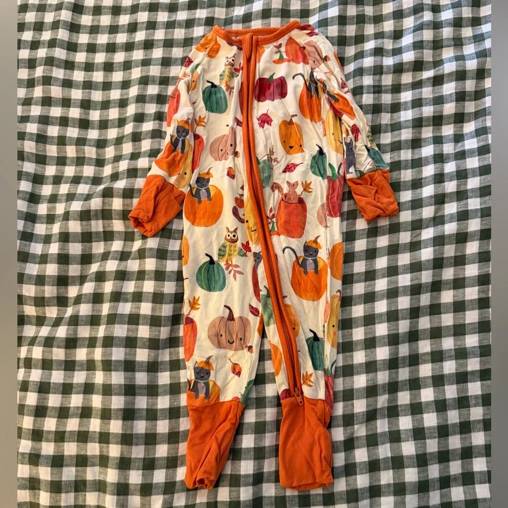 Little Sleepies Pumpkin Convertible Footie - Picture 1 of 2
